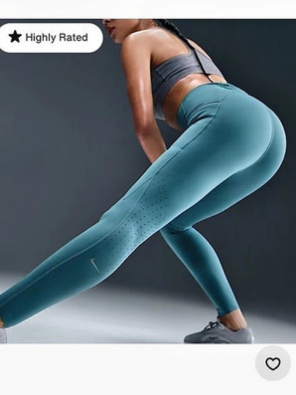 Nike Swift High Waisted 7/8 Running Leggings in Smoky Blue XS
